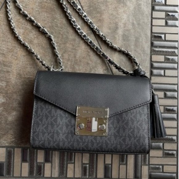 Michael Kors Rose Small Crossbody Black - Picture 1 of 16